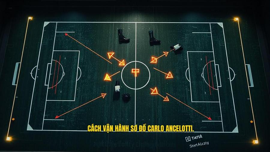 Phân tích sâu: Cách vận hành sơ đồ trong Chiến thuật Carlo Ancelotti